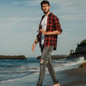 Weird Jeans - Iron Grey - Celana Jeans Pria Skinny Slimfit Robek