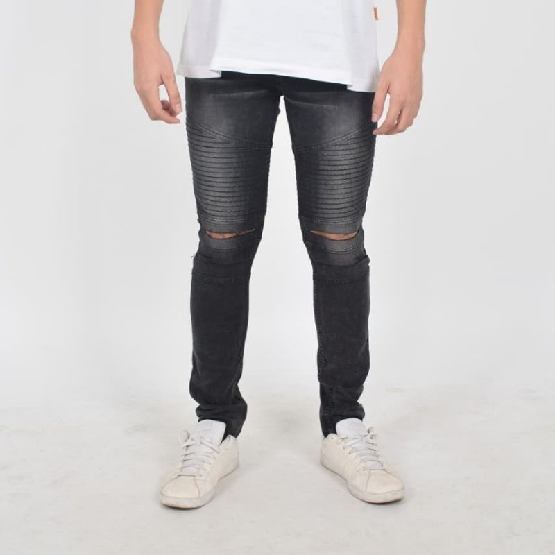 Weird Jeans - Biker Jeans Dush Black - Celana Jeans