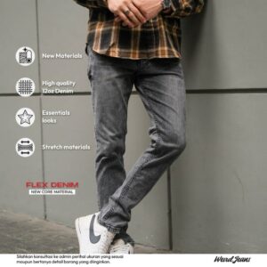 Weird Jeans - Dazzle Grey - Celana Jeans Panjang Pria Polos Slimfit Strech