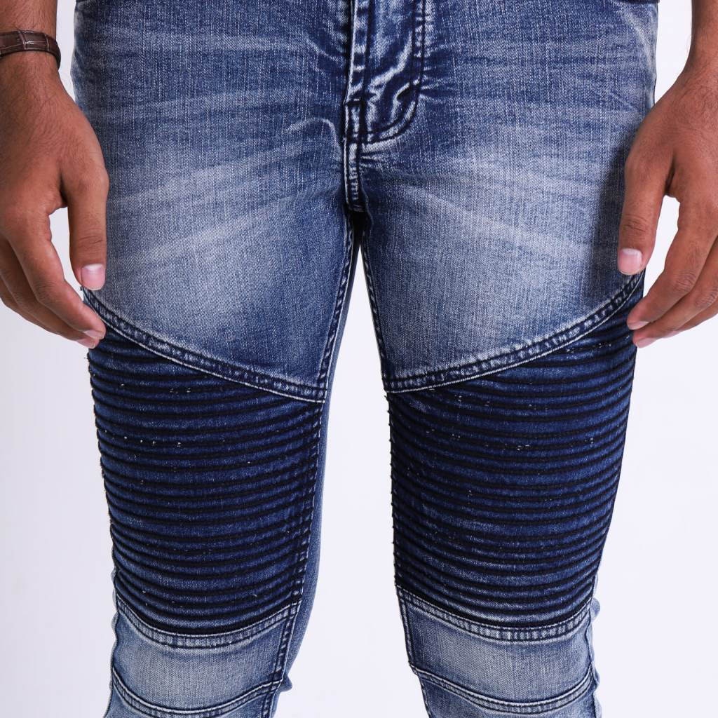 Weird Jeans - Biker Blue Ocean - Celana Jenas Denim Panjang Pria Slim Fit Strech Polos - Image 3
