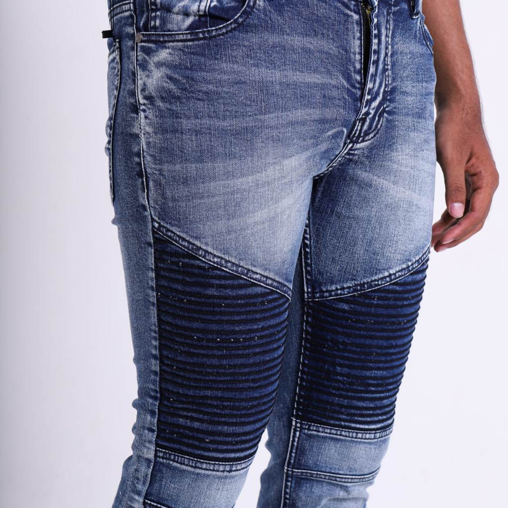 Weird Jeans - Biker Blue Ocean - Celana Jenas Denim Panjang Pria Slim Fit Strech Polos - Image 4