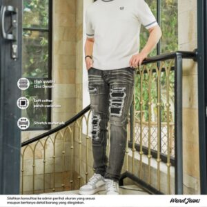 Weird Jeans - Grey Lyon - Celana Panjang Jeans Denim Pria Slim Fit Strech