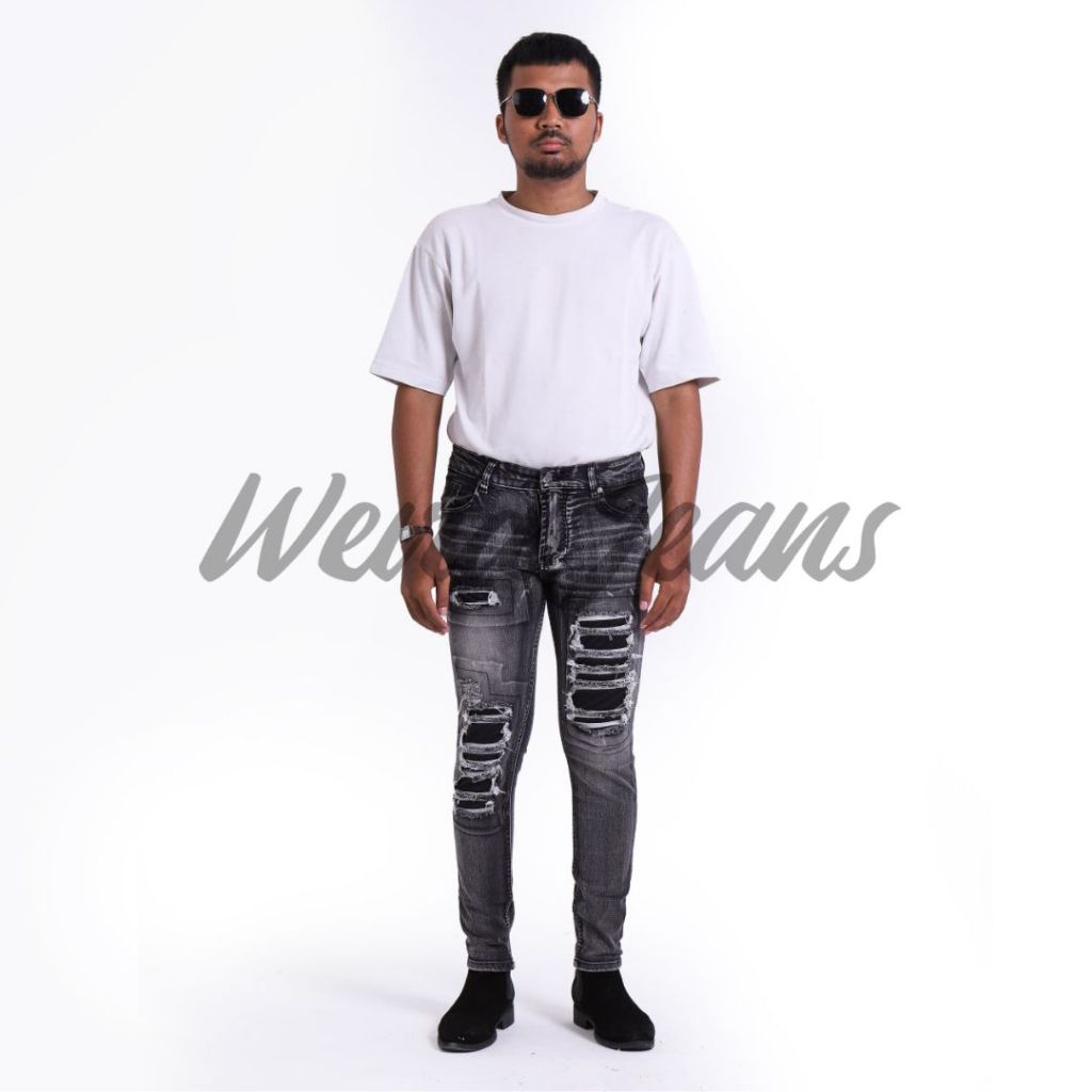 Weird Jeans - Grey Lyon - Celana Panjang Jeans Denim Pria Slim Fit Strech - Image 5