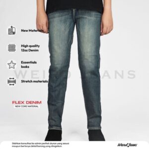 Weird Jeans - Blue Forest - Celana Jeans Denim Pria Skinny Slim Fit Strech No Ripped Polos