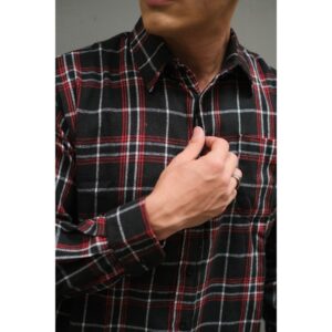 Weird Jeans - Oliver Red -  Kemeja Pria Lengan Panjang Kotak Merah Kasual Nyaman
