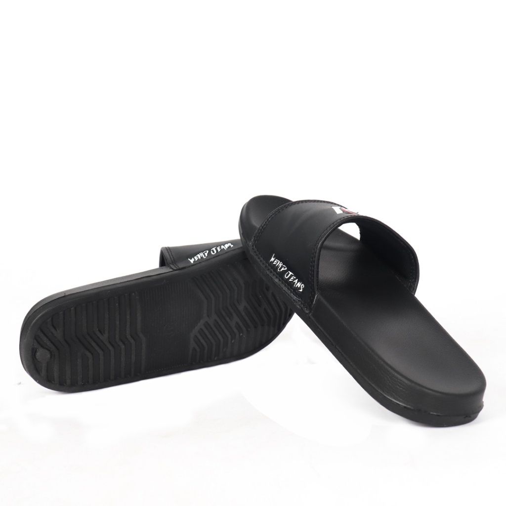 Weird Jeans - "W" Red Feathers - Sandal Slide Black Pria - Image 6