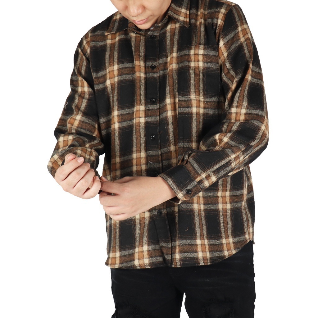 Weird Jeans - Oswald Brown - Kemeja Pria Lengan Panjang Hitam Kasual Nyaman - Image 5