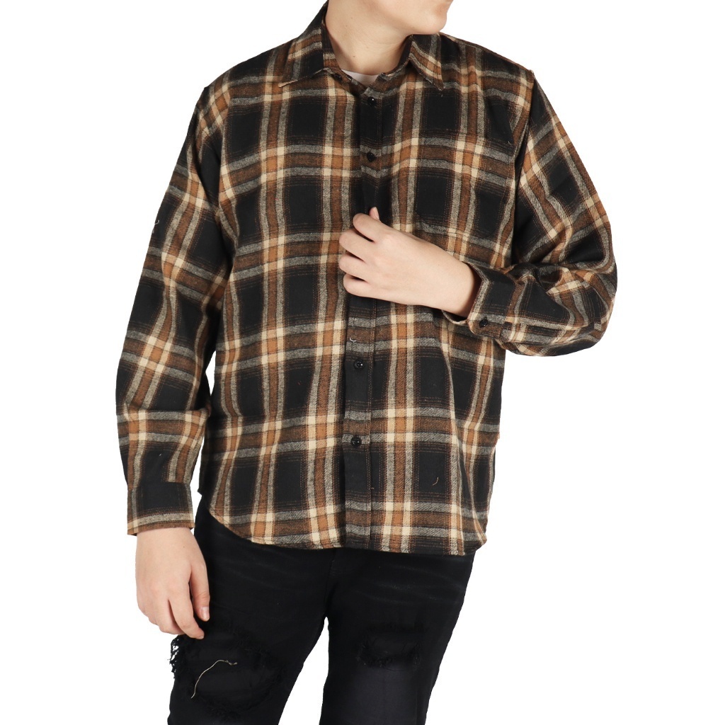 Weird Jeans - Oswald Brown - Kemeja Pria Lengan Panjang Hitam Kasual Nyaman - Image 6