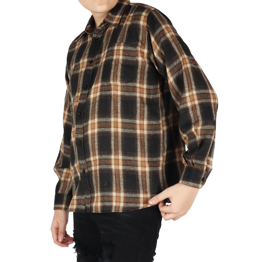 Weird Jeans - Oswald Brown - Kemeja Pria Lengan Panjang Hitam Kasual Nyaman - Image 7