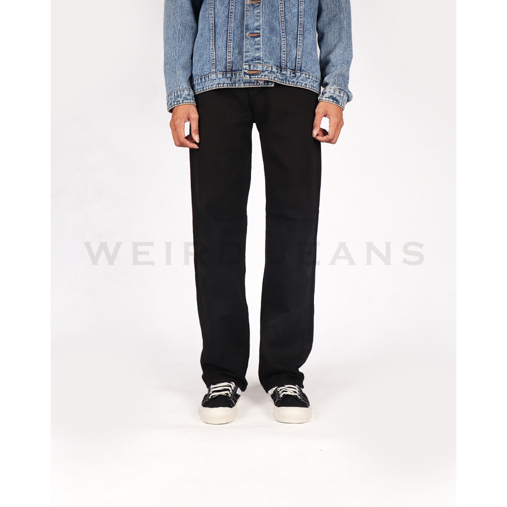Weird Jeans - REGULER FIT Hitam Polos - Celana Jeans Pria Reguler Fit - Image 3