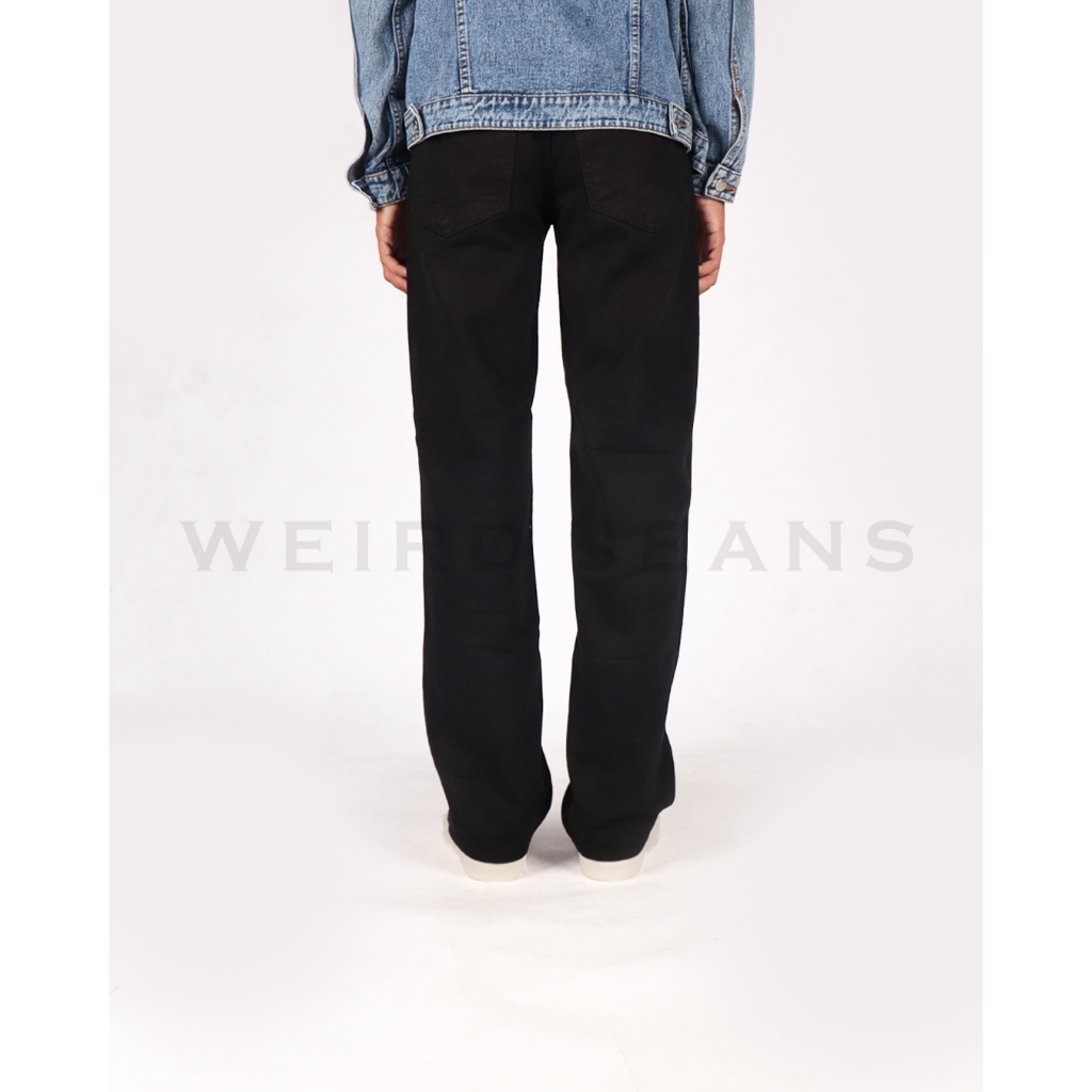 Weird Jeans - REGULER FIT Hitam Polos - Celana Jeans Pria Reguler Fit - Image 4