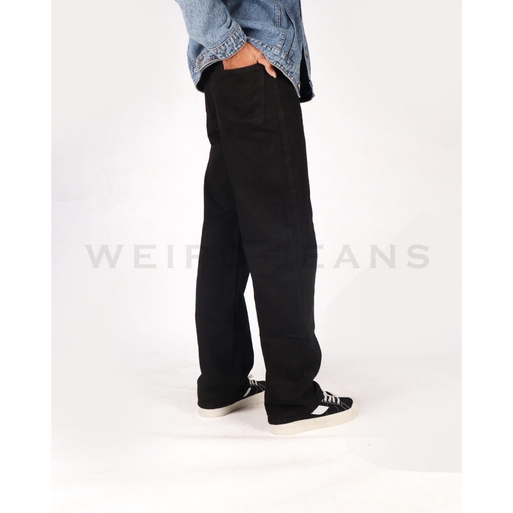 Weird Jeans - REGULER FIT Hitam Polos - Celana Jeans Pria Reguler Fit - Image 5
