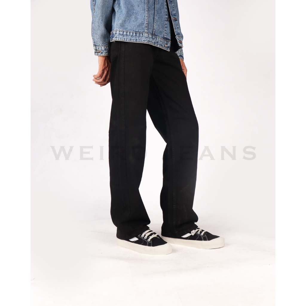 Weird Jeans - REGULER FIT Hitam Polos - Celana Jeans Pria Reguler Fit - Image 6
