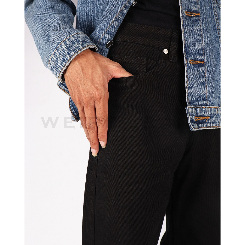 Weird Jeans - REGULER FIT Hitam Polos - Celana Jeans Pria Reguler Fit - Image 7