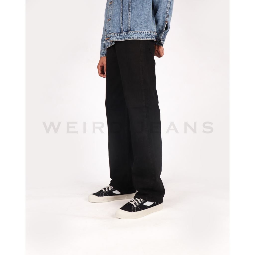 Weird Jeans - REGULER FIT Hitam Polos - Celana Jeans Pria Reguler Fit - Image 8