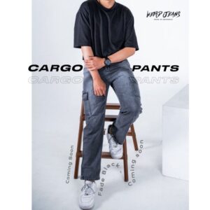 Weird Jeans - Fade Black - Celana Jeans Pria Loose Fit Cargo Polos