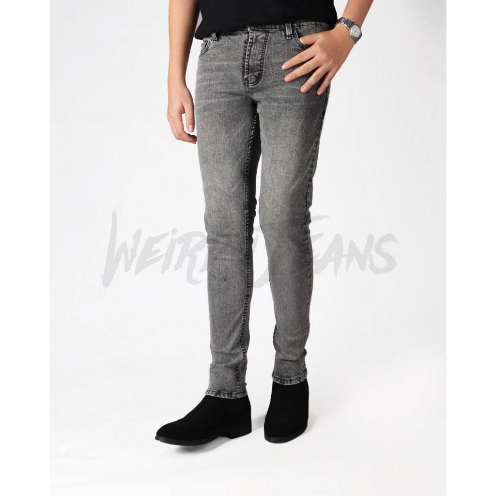 Weird Jeans - Chalk Grey - Celana Jeans Denim Panjang Pria Slim Fit Strech Nyaman - Image 5