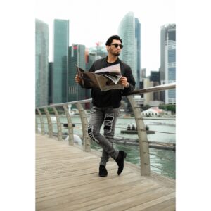 Weird Jeans - Disaster Grey - Celana Panjang Jeans Pria Skinny Fit Strech