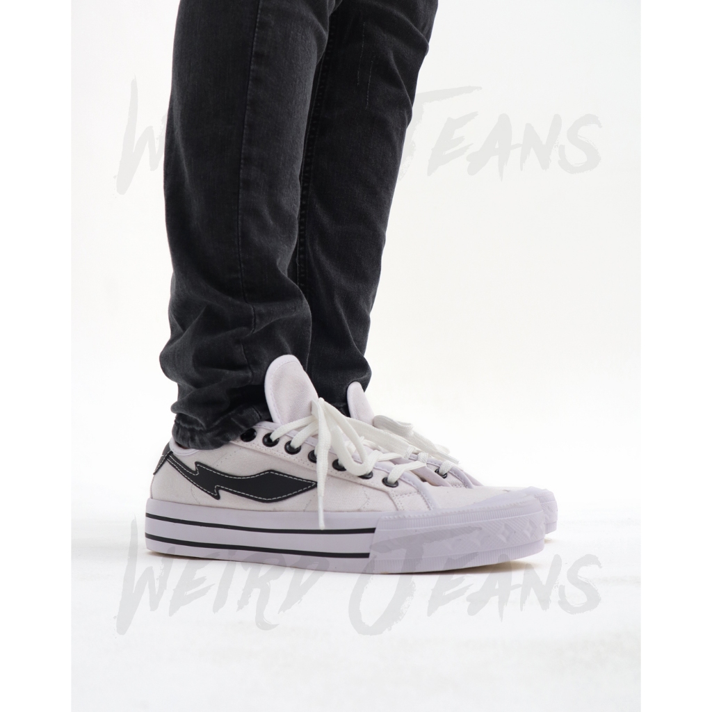 Weird Jeans - Edsel Low Putih - Sepatu Sneakers Casual Pria Wanita Dewasa Original Vulcanized Putih Hitam - Image 6