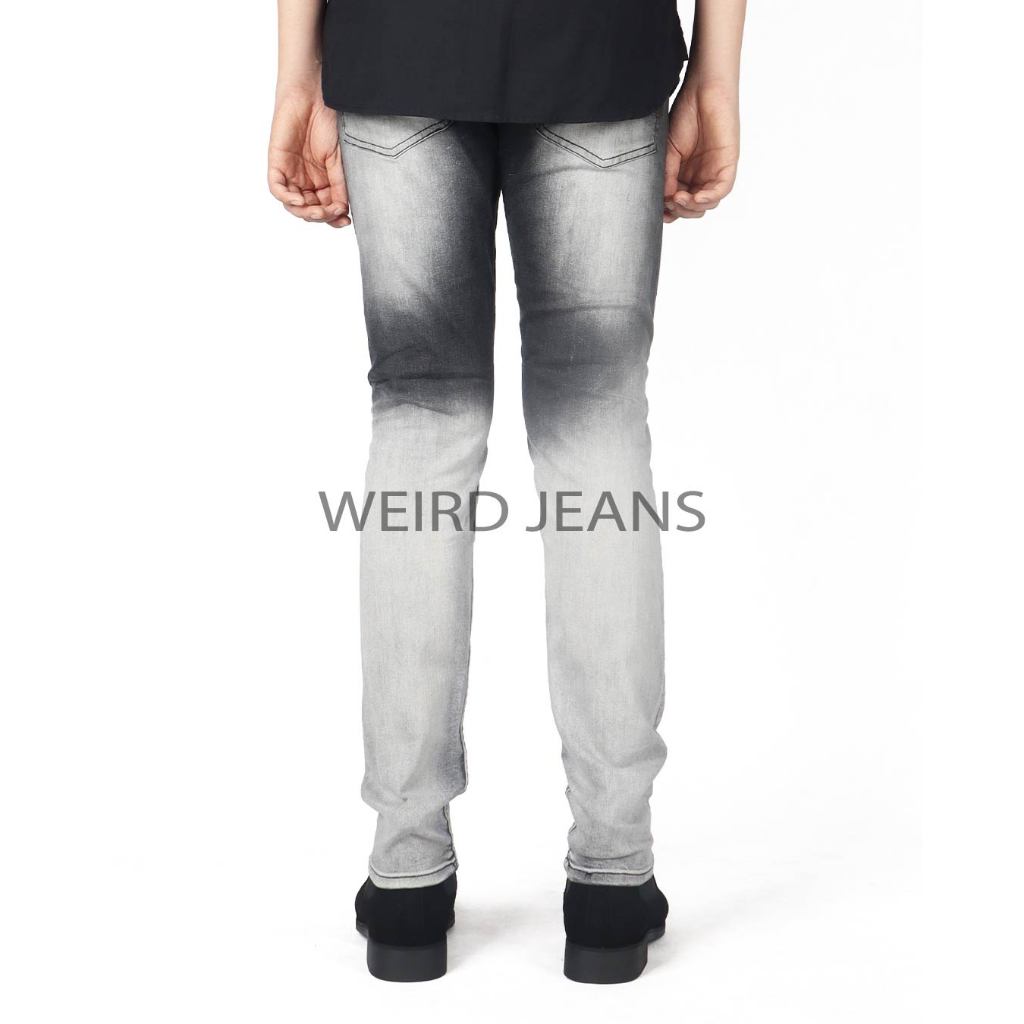 Weird Jeans - Steller Black - Celana Jeans Denim Pria Panjang Slim Fit Strech Ripped Sobek Leather Kulit - Image 5