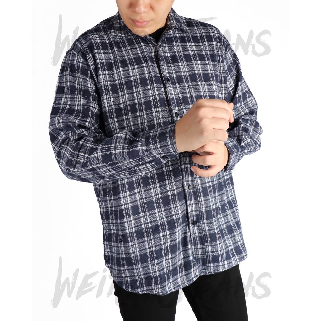 Weird Jeans - Osmond Blue - Flanel Pria Lengan Panjang Biru Kasual Nyaman - Image 5