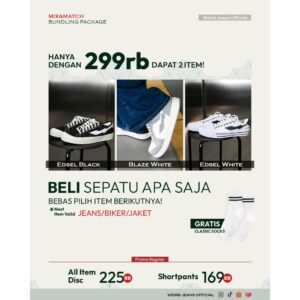 [ 299k DAPAT 2 PRODUK ] Celana Jeans Panjang Pendek Pria Celana Jeans Panjang Sepatu Kanvas