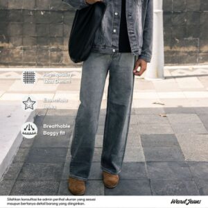 Weird Jeans - Baggy Vintage Wash - Celana Jeans Panjang Pria Baggy Jeans Polos Nyaman