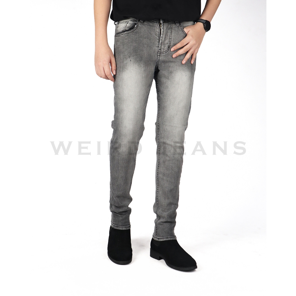Weird Jeans - Ford Grey - Celana Jeans Panjang Pria Slim Fit Strech Celana Jeans Polos Warna Abu-Abu - Image 2