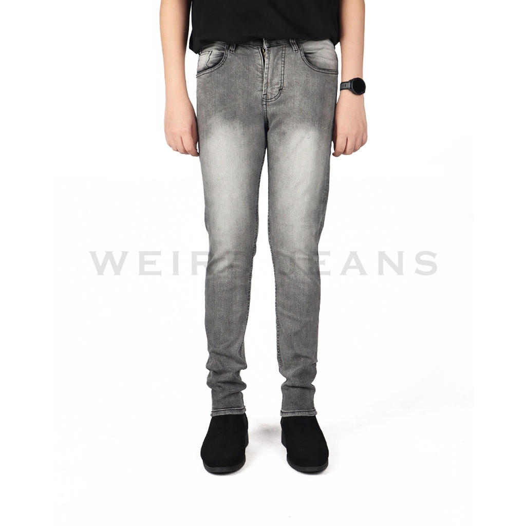 Weird Jeans - Ford Grey - Celana Jeans Panjang Pria Slim Fit Strech Celana Jeans Polos Warna Abu-Abu - Image 3