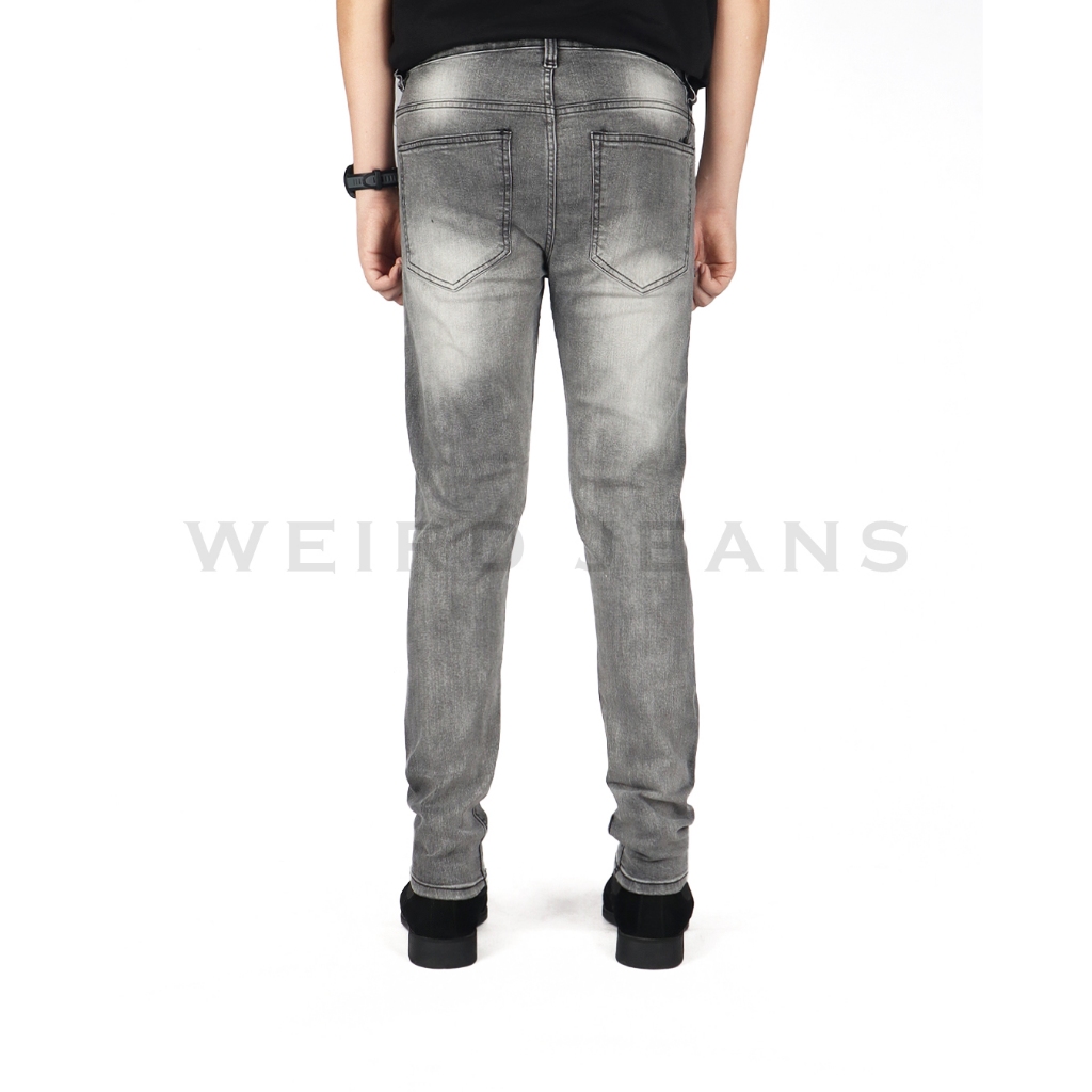 Weird Jeans - Ford Grey - Celana Jeans Panjang Pria Slim Fit Strech Celana Jeans Polos Warna Abu-Abu - Image 4