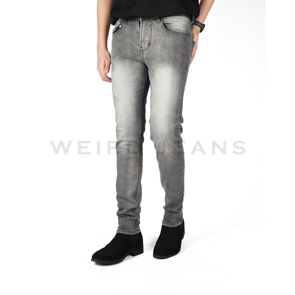 Weird Jeans - Ford Grey - Celana Jeans Panjang Pria Slim Fit Strech Celana Jeans Polos Warna Abu-Abu - Image 6
