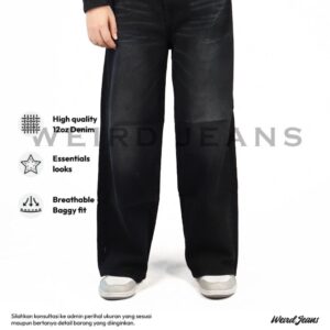 Weird Jeans - Baggy Void Black - Celana Jeans Panjang Baggy Jeans Pria Non Strech Warna Hitam