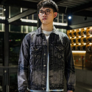 Weird Jeans - Dallas Black - Jacket Trucker Pria Slim Fit Warna Hitam