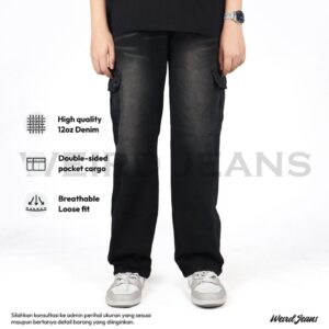 Weird Jeans - Loose Fit Danzel Grey - Celana Jeans Panjang Pria Cargo Loose Fit Warna Gelap
