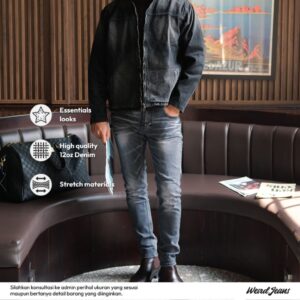 Weird Jeans - Oxford Grey - Celana Jeans Panjang Pria Slim Fit Strech Celana Polos Warna Abu-Abu