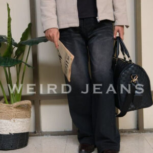 Weird Jeans - Baggy Jeans Noir Black - Celana Jeans Baggy Panjang Pria Non Strech  Warna Hitam