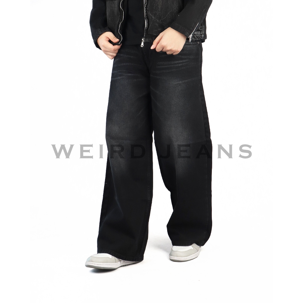 Weird Jeans - Baggy Jeans Noir Black - Celana Jeans Baggy Panjang Pria Non Strech Warna Hitam - Image 7