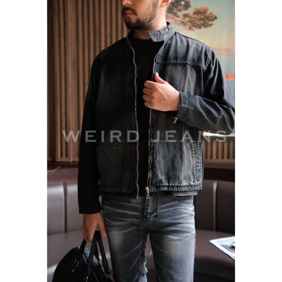 Weird Jeans - Jacket Richman Black - Jacket Jeans Regular Fit Pria Warna Hitam Polos