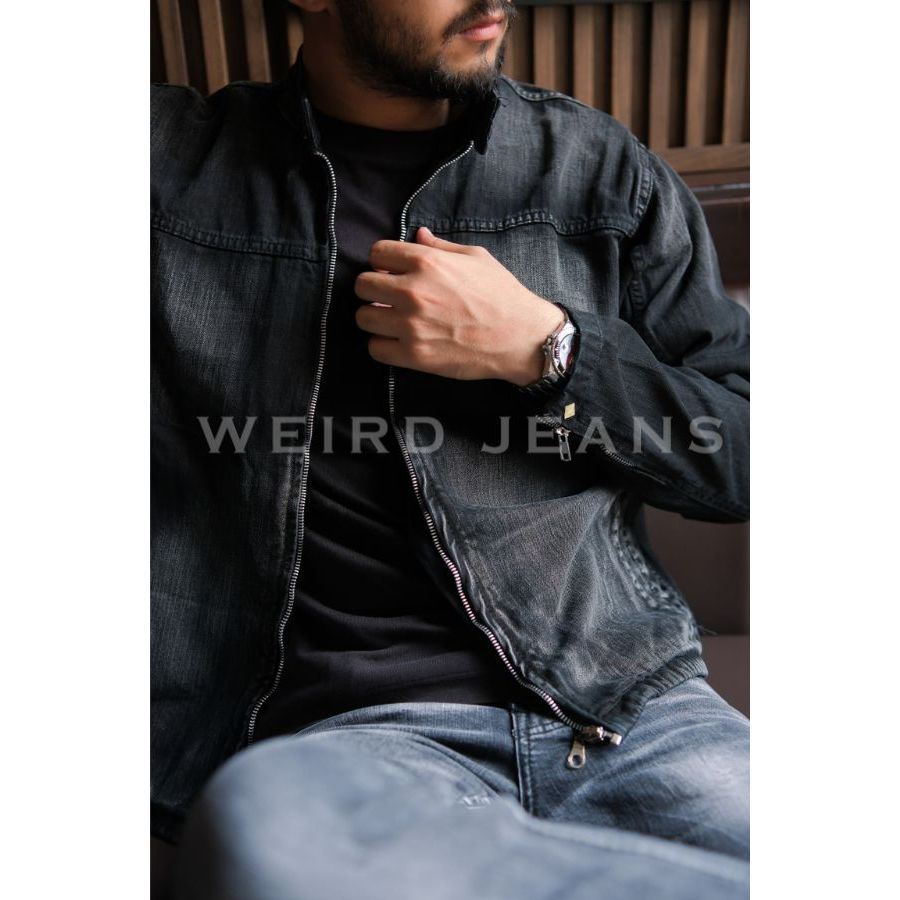 Weird Jeans - Jacket Richman Black - Jacket Jeans Regular Fit Pria Warna Hitam Polos - Image 2