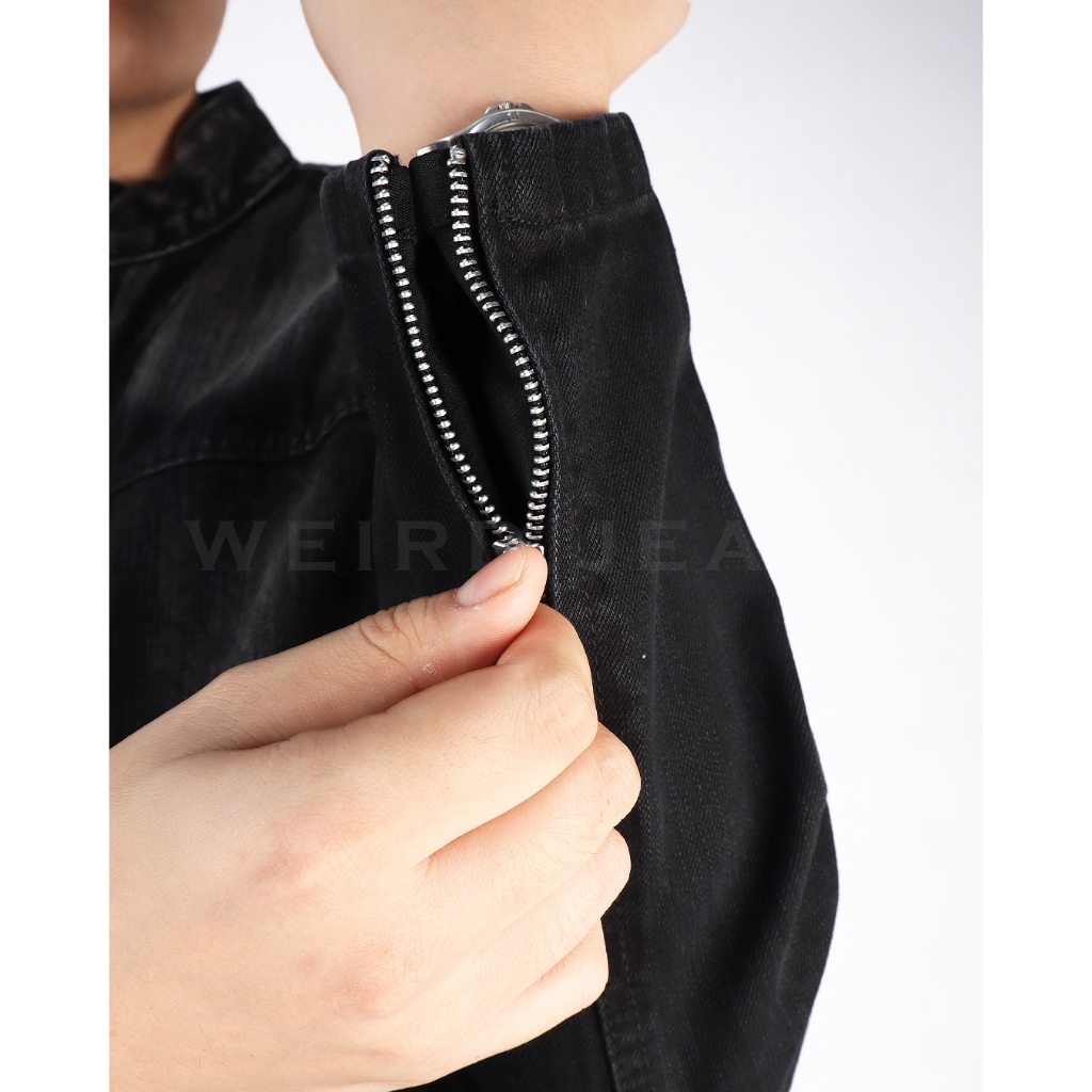 Weird Jeans - Jacket Richman Black - Jacket Jeans Regular Fit Pria Warna Hitam Polos - Image 5