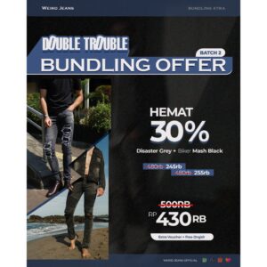 Weird Jeans Buy 1 Get 2 Celana Jeans Bundling 2 | Disaster Grey Dan Biker Mash Black.