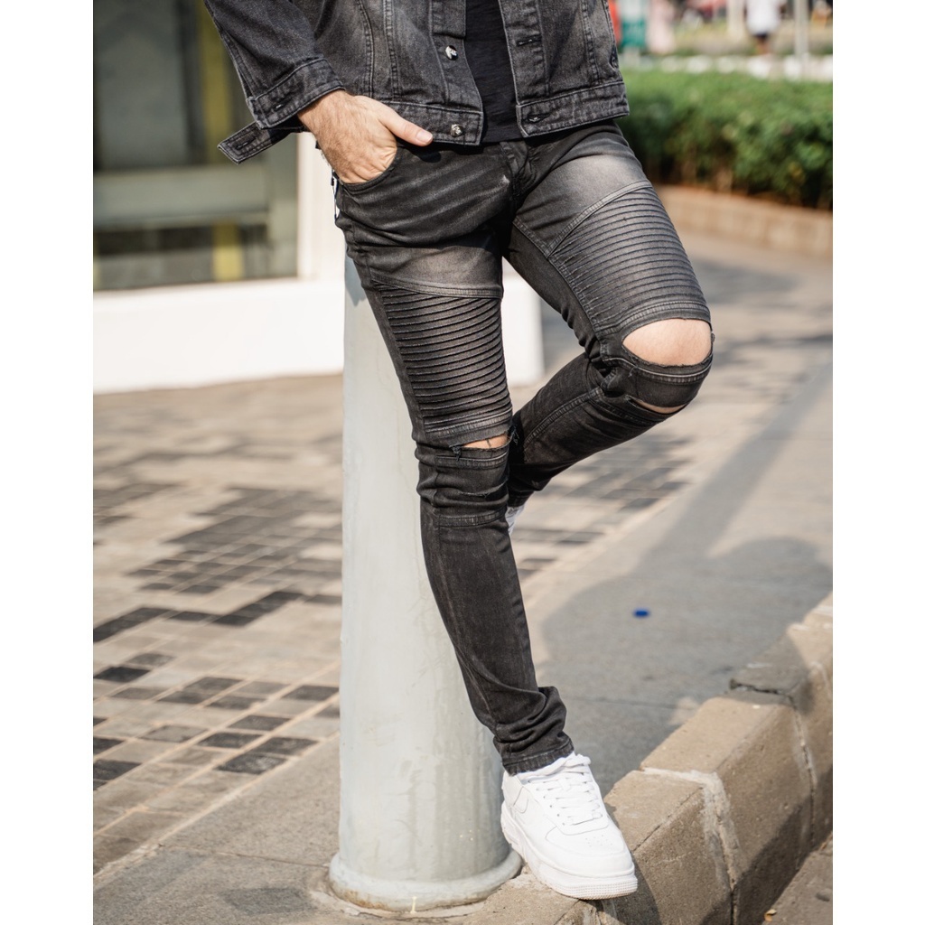 Weird Jeans - Biker Dush Black - Celana Jeans Denim Panjang Pria Slimfit Jeans - Image 4