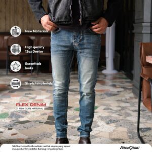 Weird Jeans - Z09 No Ripped - Celana Jeans Panjang Pria Slim Fit Strech Polos Tanpa Ripped