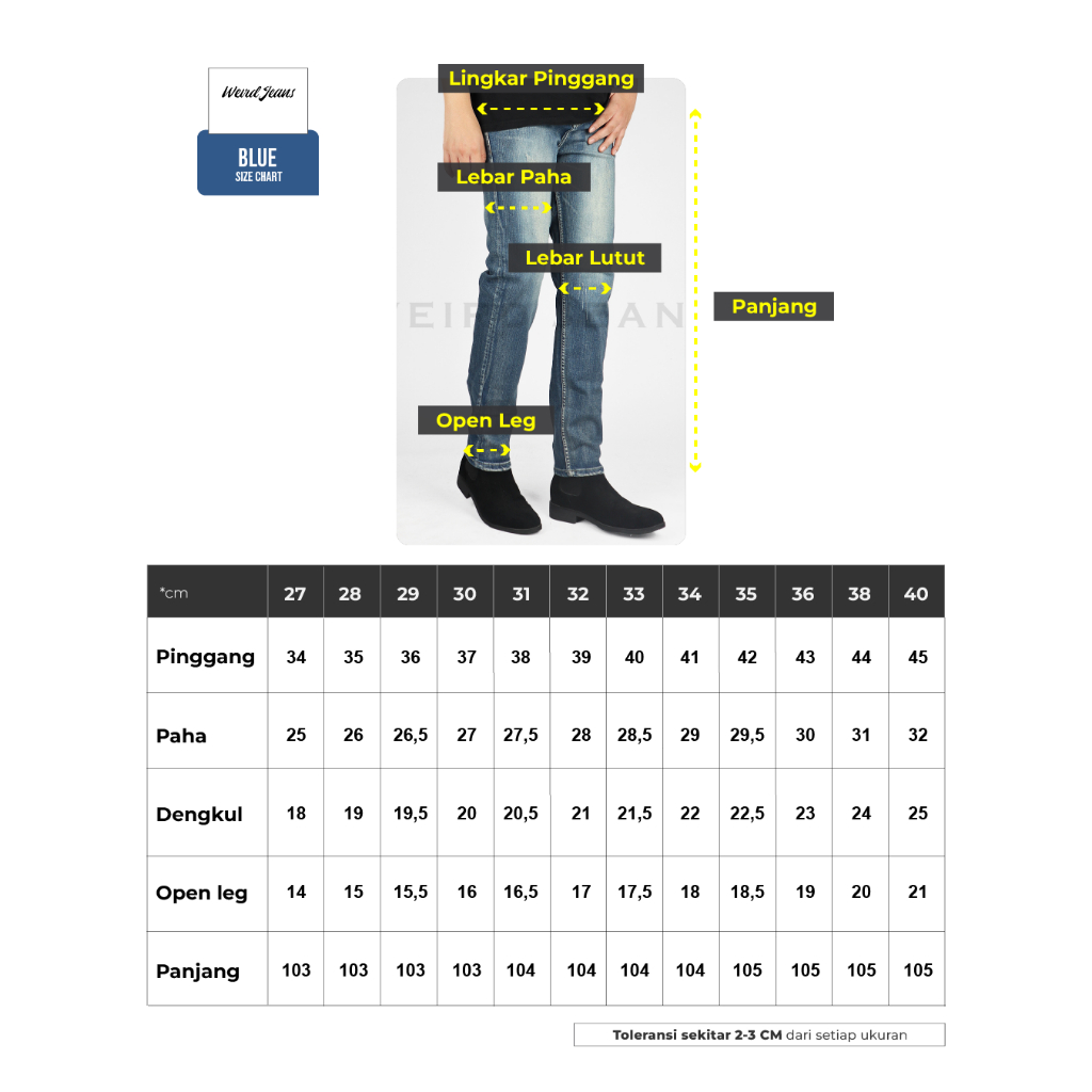 Weird Jeans - Cargo Aldric Blue - Celana Jeans Panjang Pria Cargo Slim Fit Strech Warna Biru Terang - Image 10
