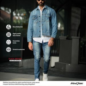 Weird Jeans  - Blue Cracked Z11 - Celana Jeans Panjang Pria Stretch Polos Slimfit