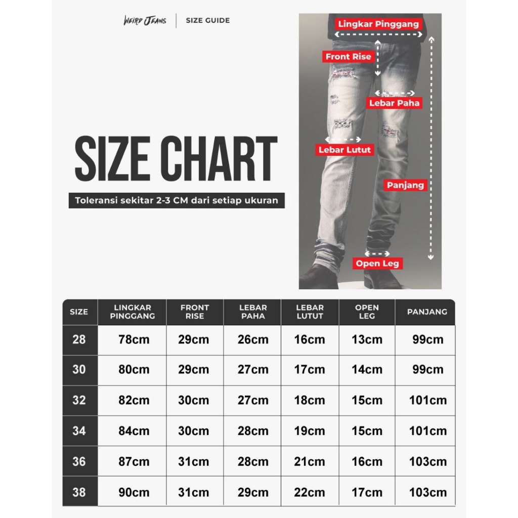 Weird Jeans - Cargo Rudolf Blue - Celana Jeans Cargo Panjang Pria Slim Fit Strech Warna Polos - Image 7