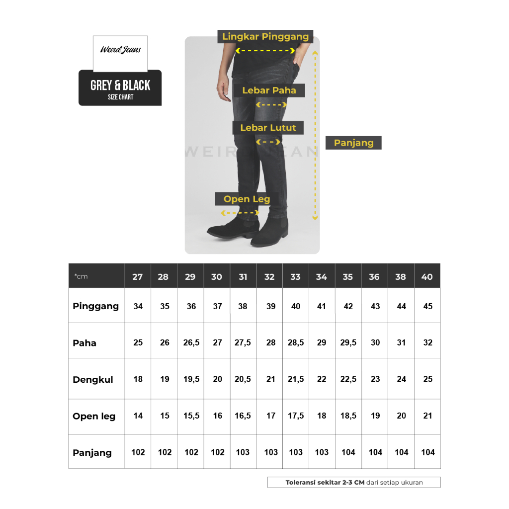 Weird Jeans - Alexy Grey - Celana Jeans Panjang Denim Pria Slim Fit Strech Warna Grey Fading Whisker Polos Tanpa Ripped - Image 10