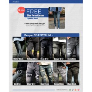 GRATIS Blue Forest Pembelian 2 item Celana Jeans