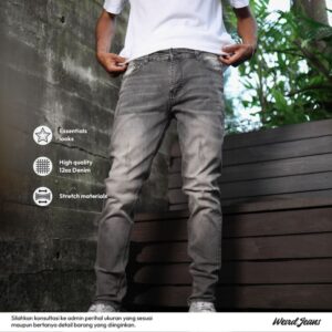Weird Jeans - Pavel Grey - Celana Jeans Panjang Pria Polos No Ripped Slimfit Strech Nyaman
