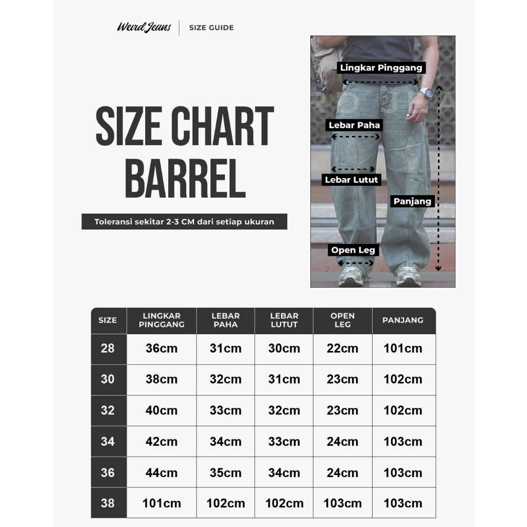 Weird Jeans - Baggy Barrel Midas Blue - Celana Jeans Panjang Pria Baggy Barrel Jeans Polos Nyaman - Image 10
